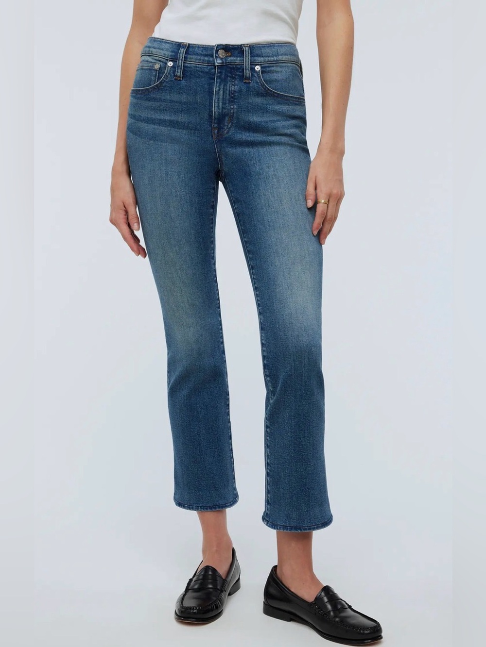 NWT Madewell Kick Out Crop Jeans In Oneida Wash Size 27 Petite